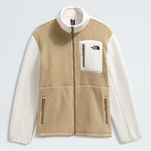 The North Face Tan and White Teddy Jacket